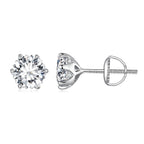 925 Sterling Silver 6.5mm Moissanite Earrings for Women