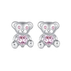 925 Sterling Silver Earrings with CZ in White Gold Plating