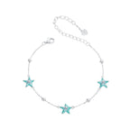 925 Sterling Silver Starfish Design Bracelet with Enamel Process