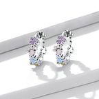 925 Sterling Silver Enamel Oxidized Silver Earrings