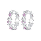 925 Sterling Silver Pavé CZ White Gold Plated Earrings for Women
