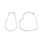 925 Sterling Silver Earrings with White Gold Plating - 27mm for Women