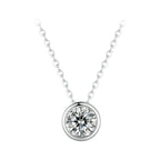 S925 Sterling Silver Moissanite Necklace 400mm with 1ct Moissanite for Women