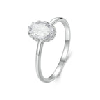 925 Sterling Silver 1.6mm Moissanite 1ct Ring in Size 6 for Women