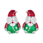 925 Sterling Silver 11*7mm Enamel Process Earrings
