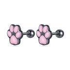 925 Sterling Silver Enamel Black Gold Plated Earrings for Women