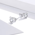 925 Sterling Silver Plated Platinum CZ Earrings for Women