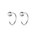 925 Sterling Silver Earrings with Plated Platinum, 1cm Diameter for Women