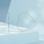925 Sterling Silver Earrings with White Gold Plating - 27mm for Women