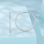 925 Sterling Silver Earrings Hoops 2.5 cm for Women