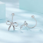 925 Sterling Silver Earrings with White Gold Plating - 1.0*1.3 cm