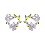 925 Sterling Silver Enamel CZ Plated Earrings