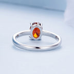 925 Sterling Silver Pavé Setting CZ Synthetic Garnet Ring for Women