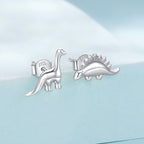 925 Sterling Silver Earrings with Oxidized Finish, 1.1*1cm & 1.2*0.6cm for Women