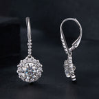 925 Sterling Silver Moissanite 1ct Earrings 26x11mm Pavé White Gold for Women