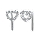 925 Sterling Silver Earrings with Pavé Setting and CZ - Size 10mm x 6mm