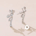 925 Silver White Gold Plated CZ Pavé 1.7 x 0.7 cm Earrings for Women