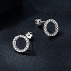 925 Sterling Silver 10mm Moissanite Earrings for Women