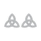 925 Sterling Silver White Gold Plated Pavé CZ Earrings