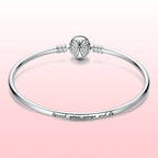 925 Sterling Silver 17.0 cm Oxidized CZ Bracelet for Women
