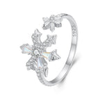925 Sterling Silver Ring with White Gold Plating and CZ for Women