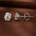 925 Sterling Silver 6.5mm Moissanite Earrings for Women