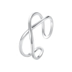 925 Sterling Silver Oxidized 0.7cm Ring for Women