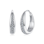 925 Sterling Silver White Gold Plated 1.3cm Moissanite Hoop Earrings for Women