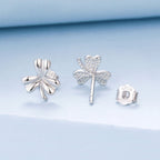 925 Sterling Silver White Gold Plated 0.7cm Earrings for Women