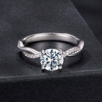 925 Sterling Silver Moissanite 0.65 Carat Ring Size 6 for Women