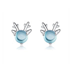 925 Sterling Silver Transparent Glass Earrings