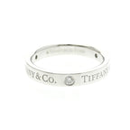 Tiffany & Co. Flat Band Ring — Platinum, Three Diamonds, No Filler