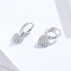 925 Sterling Silver CZ Pavé Setting Earrings for Women