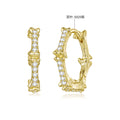 925 Silver Gold Plated Pavé CZ 1.6 x 0.3 cm Hoop Earrings for Women