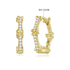 925 Silver Gold Plated Pavé CZ 1.6 x 0.3 cm Hoop Earrings for Women