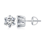 925 Sterling Silver Pavé Set CZ Earrings for Women - 0.5x0.5 cm