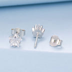 925 Sterling Silver White Gold Plated Earrings 0.5cm with CZ