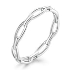 925 Sterling Silver 0.3cm Platinum Plated Ring