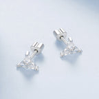 925 Sterling Silver Earrings with Pavé Setting CZ