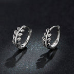 S925 Oxidized Silver Earrings 1.2*0.5cm for Women