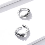 S925 Oxidized Silver Earrings 1.2*0.5cm for Women