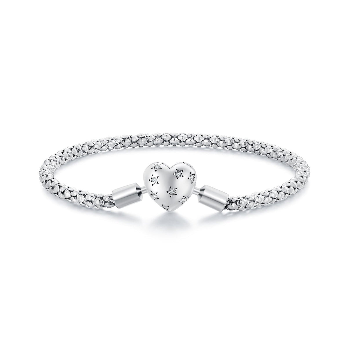 925 Sterling Silver Oxidized Silver Bracelets 17.0 Size with CZ for Women