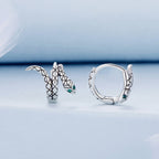 925 Sterling Silver Earrings with Pavé Setting CZ in Oxidized Finish