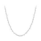 925 Sterling Silver Necklace with Platinum Plating, 395+55mm Length, 3.0mm Width for Women