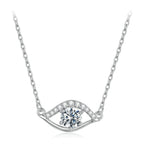 925 Sterling Silver Moissanite Necklace 40+5cm in Length for Women
