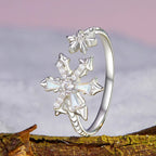925 Sterling Silver Ring with White Gold Plating and CZ for Women