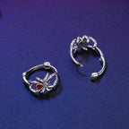 925 Sterling Silver Earrings with Pavé Setting CZ and Enamel Process