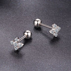 925 Sterling Silver Moissanite Earrings White Gold Plated 0.5cm for Women