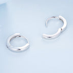 925 Sterling Silver Earrings for Women - Style A, 1.1x0.2cm, Platinum Plated