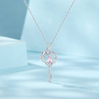 925 Sterling Silver Necklace with CZ in Pavé Setting, 400+50mm Length for Women